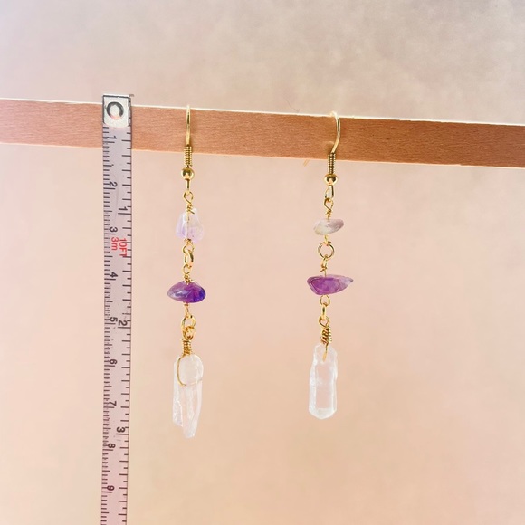 Crystal dangle earrings - Picture 4 of 4